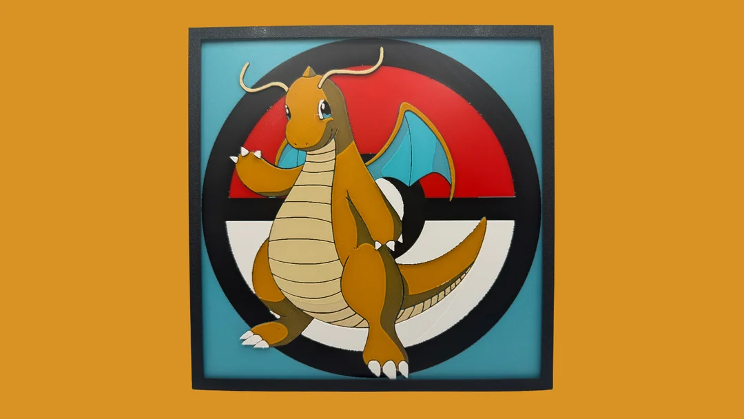 Dragonite - Pokemon Hueforge by Canadian Gamer HueForge model: Dragonite - Pokemon Hueforge by Canadian Gamer