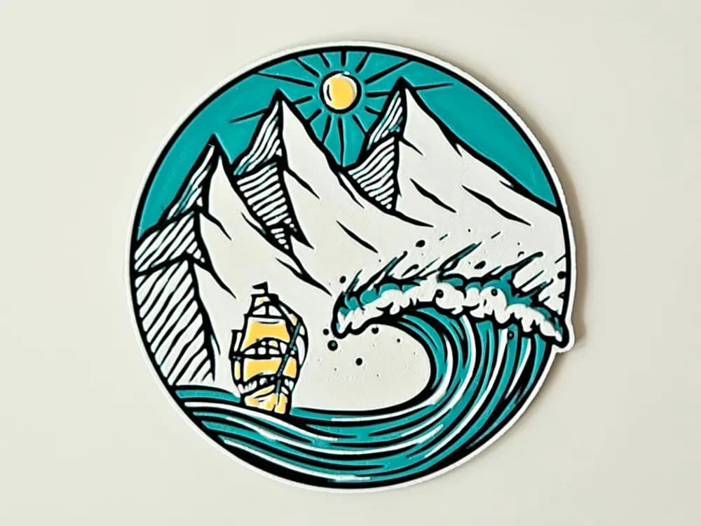 "Arctic Voyage" - Coasters by C3D HueForge model: "Arctic Voyage" - Coasters by C3D