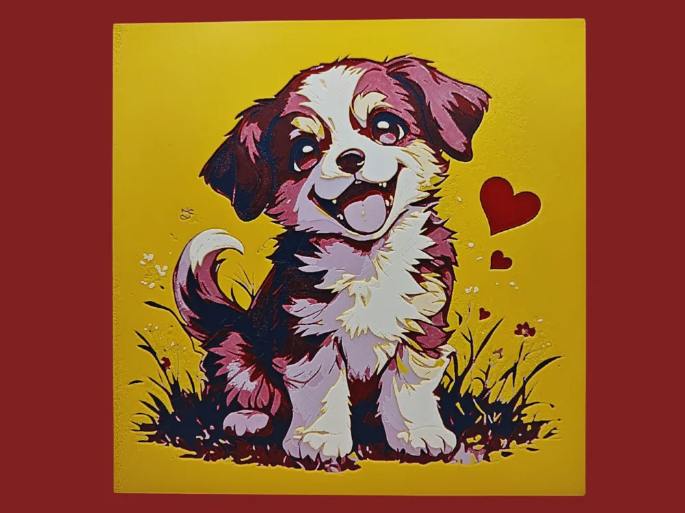 HueForge model: Puppy Love by BusyKikiBee