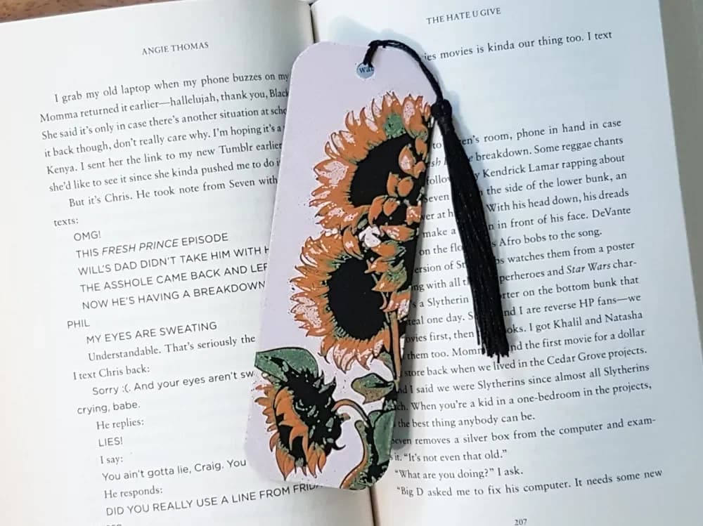 Sunflower Bookmark, Hueforge Sunflower Bookmark, Hueforge