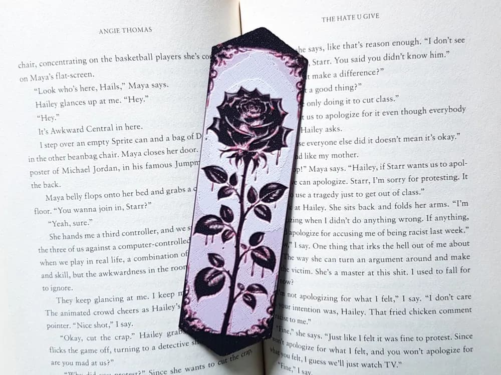 Bookmark, Gothic Rose Bookmark, Gothic Rose