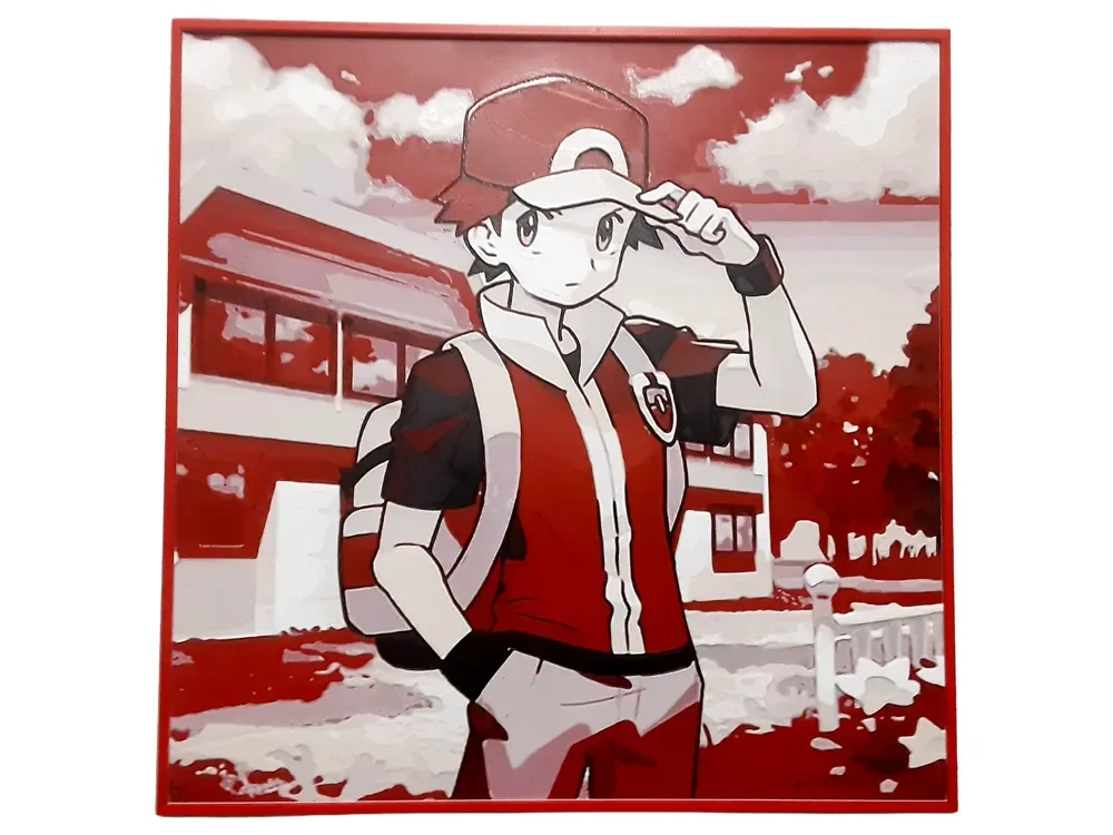 Pokemon Trainer Red Hueforge Ash Ketchum Nintendo by Elsie Moonshadow HueForge model: Pokemon Trainer Red Hueforge Ash Ketchum Nintendo by Elsie Moonshadow