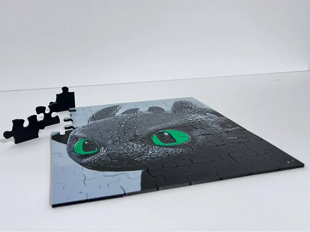 Puzzle - Toothless by 3djd HueForge model: Puzzle - Toothless by 3djd