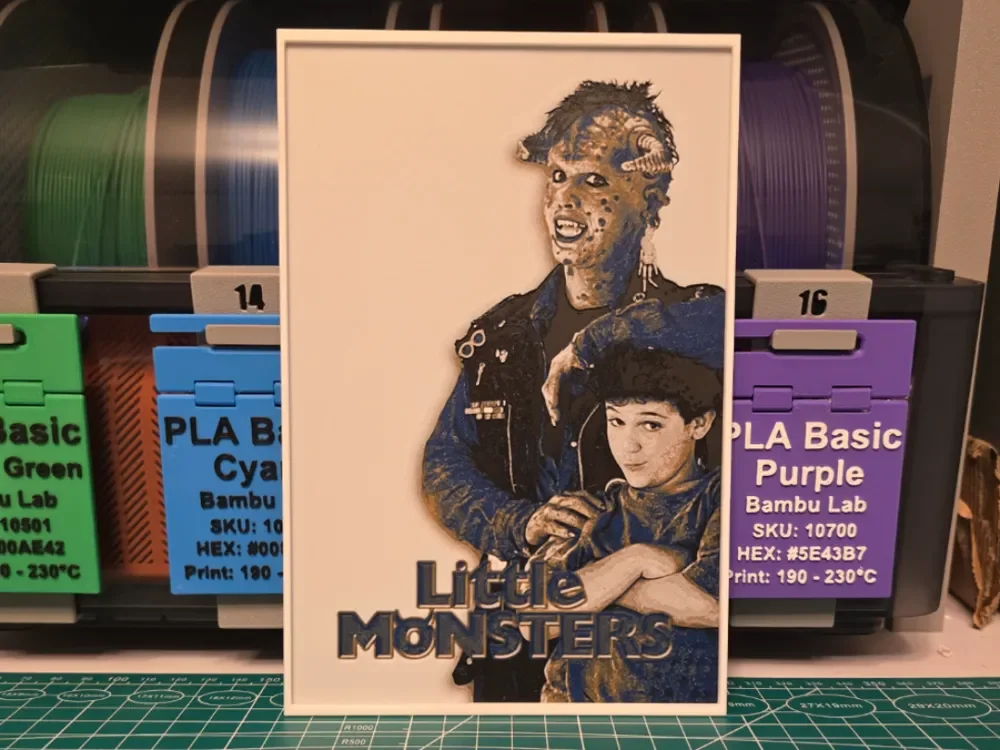 Little Monsters Movie Poster - Hueforge Art by Lumpy3D HueForge model: Little Monsters Movie Poster - Hueforge Art by Lumpy3D
