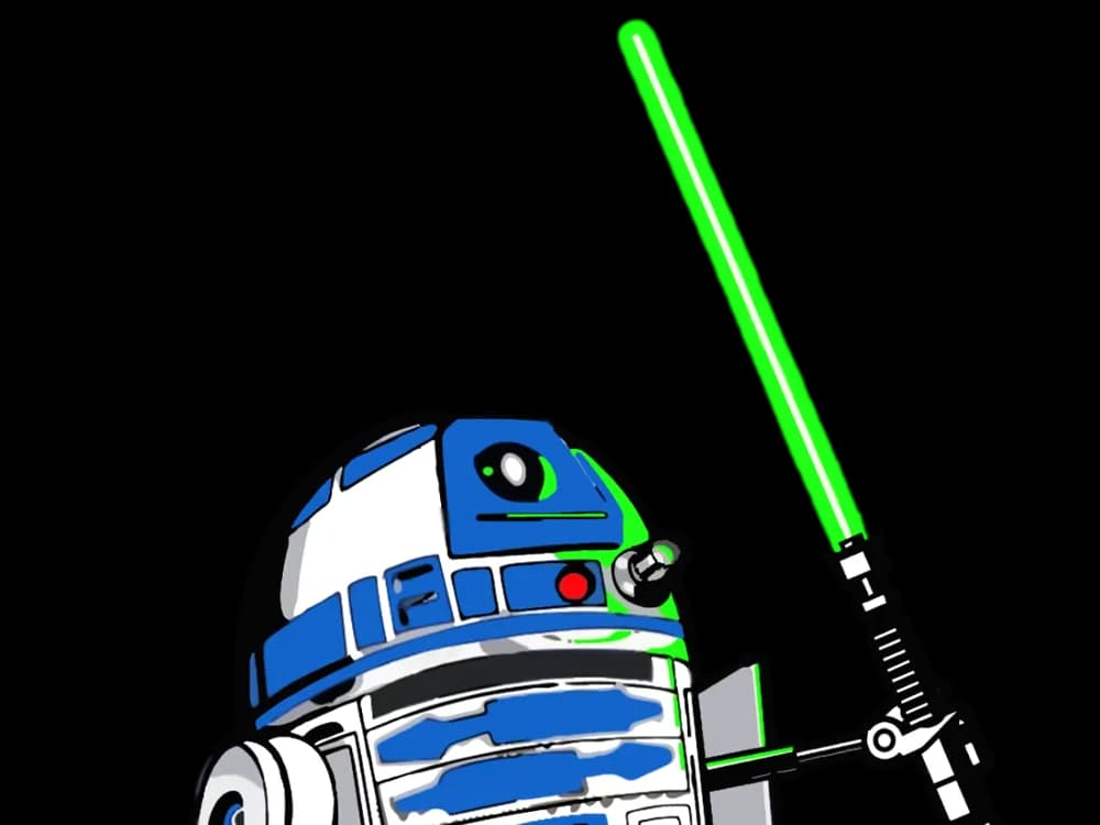 R2D2 with lightsaber by Sheesha1584 HueForge model: R2D2 with lightsaber by Sheesha1584