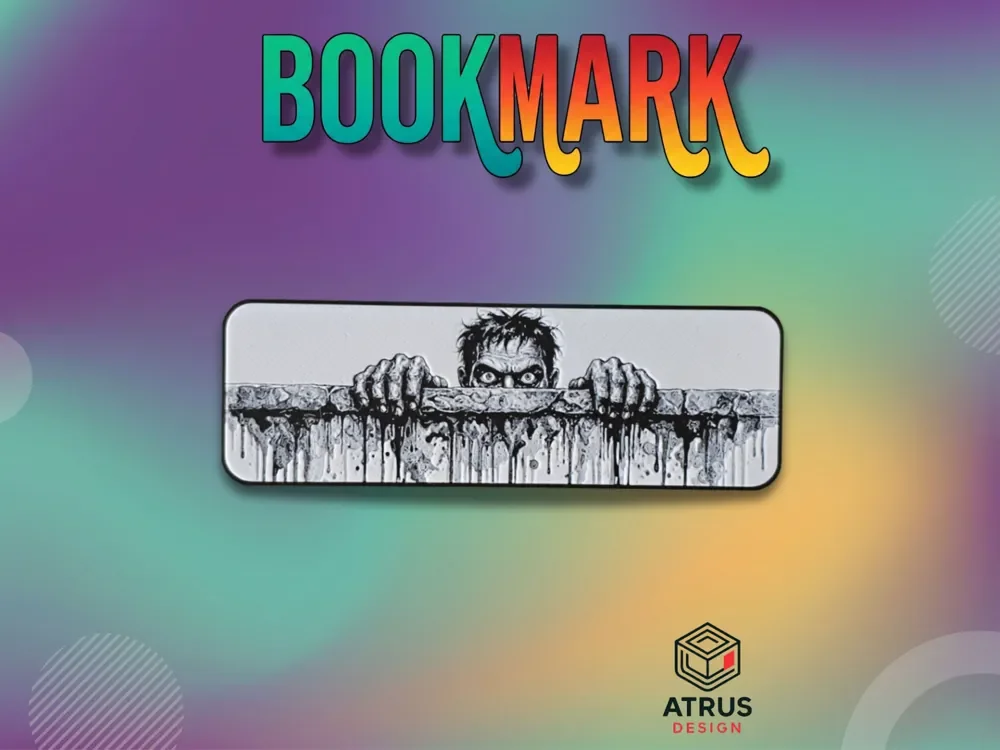 Zombie Wall Bookmark by Atrus Design HueForge model: Zombie Wall Bookmark by Atrus Design