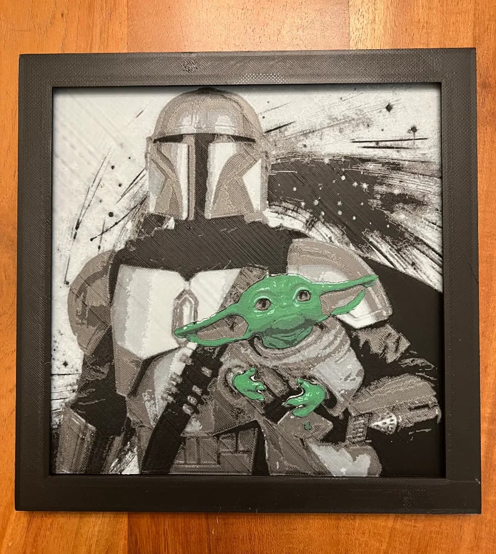 Mando and Grogu in Color