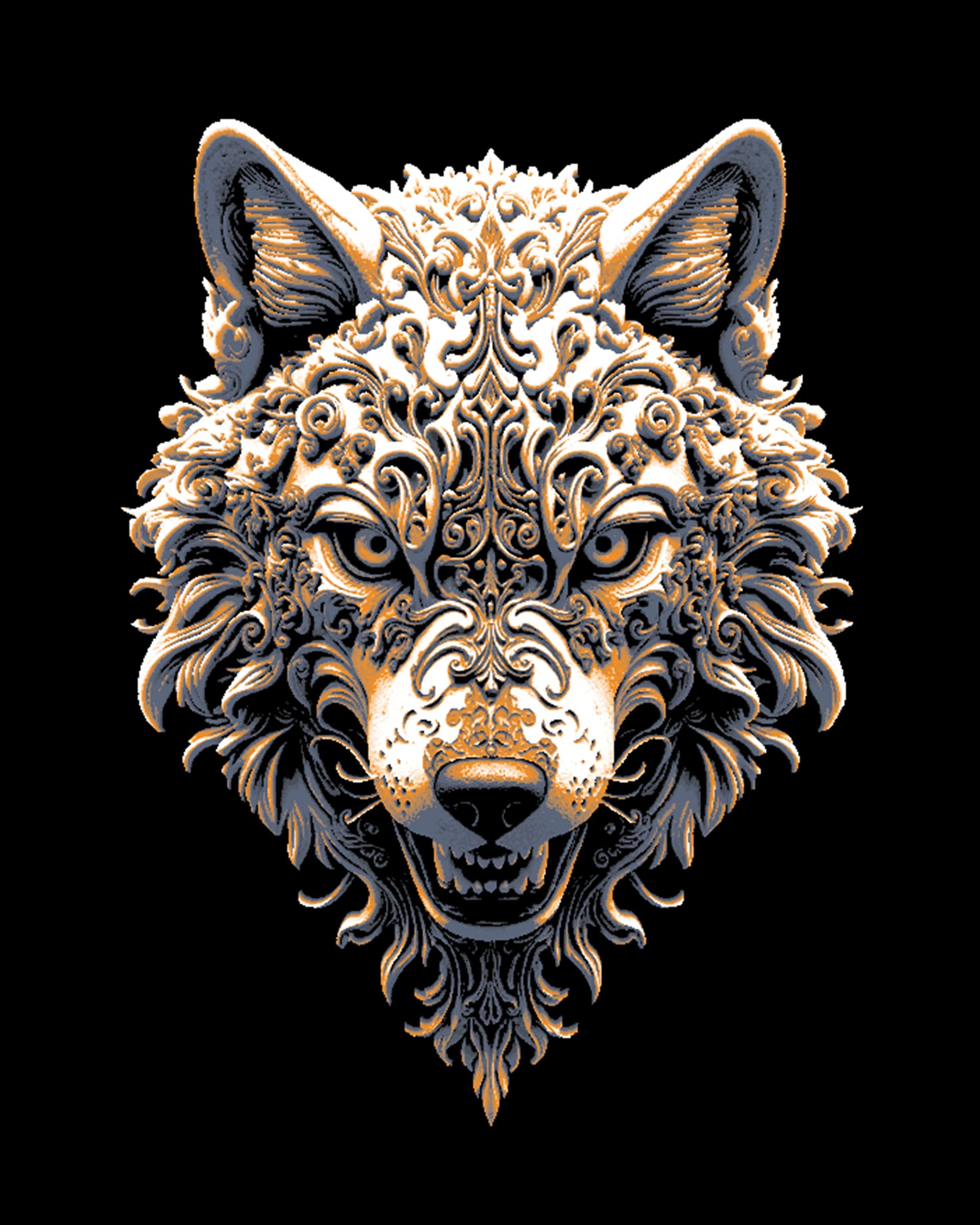 3d design of a carving of a wolf - hueforge art by BooneCo3d HueForge model: 3d design of a carving of a wolf - hueforge art by BooneCo3d