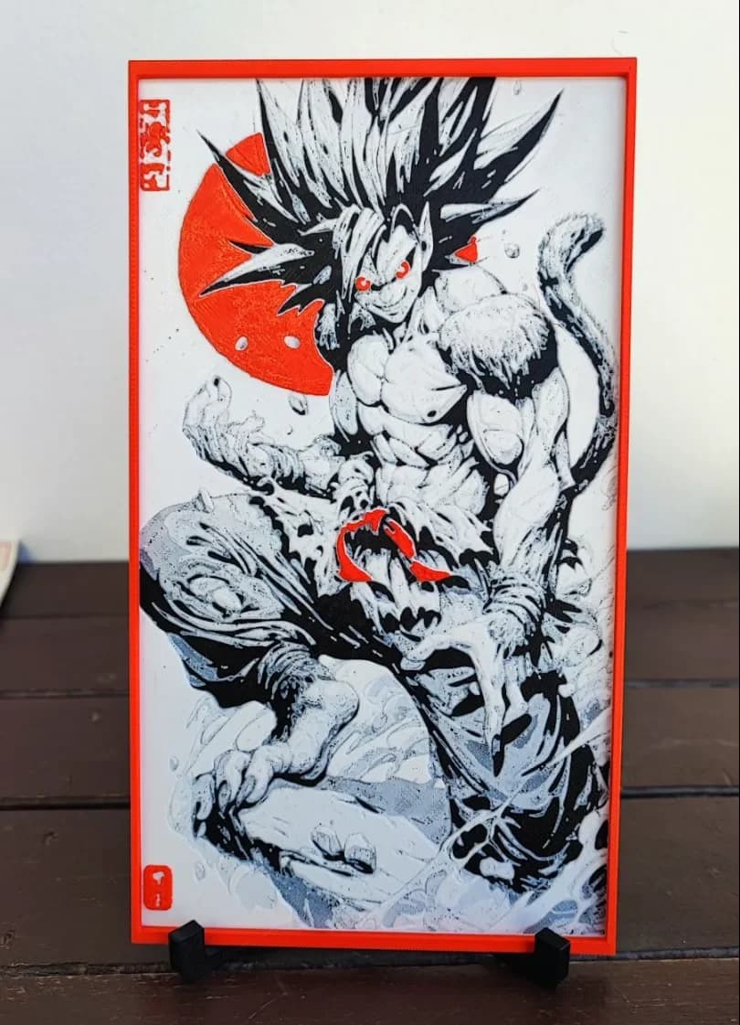 Great Ape Goku by Garuda3D HueForge model: Great Ape Goku by Garuda3D