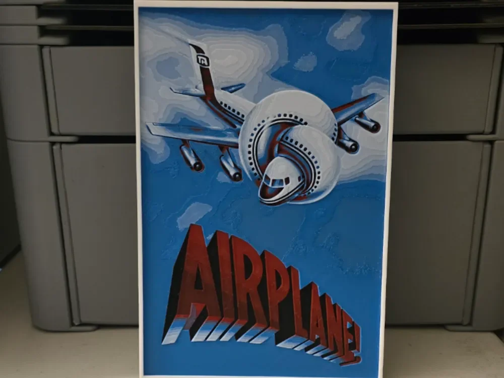 Airplane! Movie Poster - Hueforge Art by Lumpy3D HueForge model: Airplane! Movie Poster - Hueforge Art by Lumpy3D