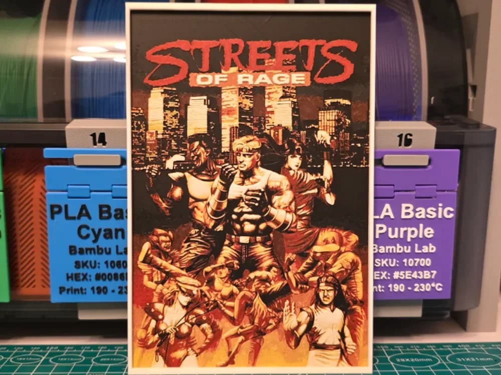 Streets of Rage Game Poster - Hueforge Art by Lumpy3D HueForge model: Streets of Rage Game Poster - Hueforge Art by Lumpy3D