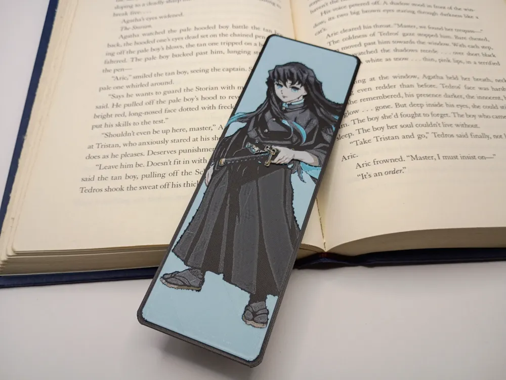 Demon Slayer, Muichiro Tokito Bookmark by 3djd HueForge model: Demon Slayer, Muichiro Tokito Bookmark by 3djd