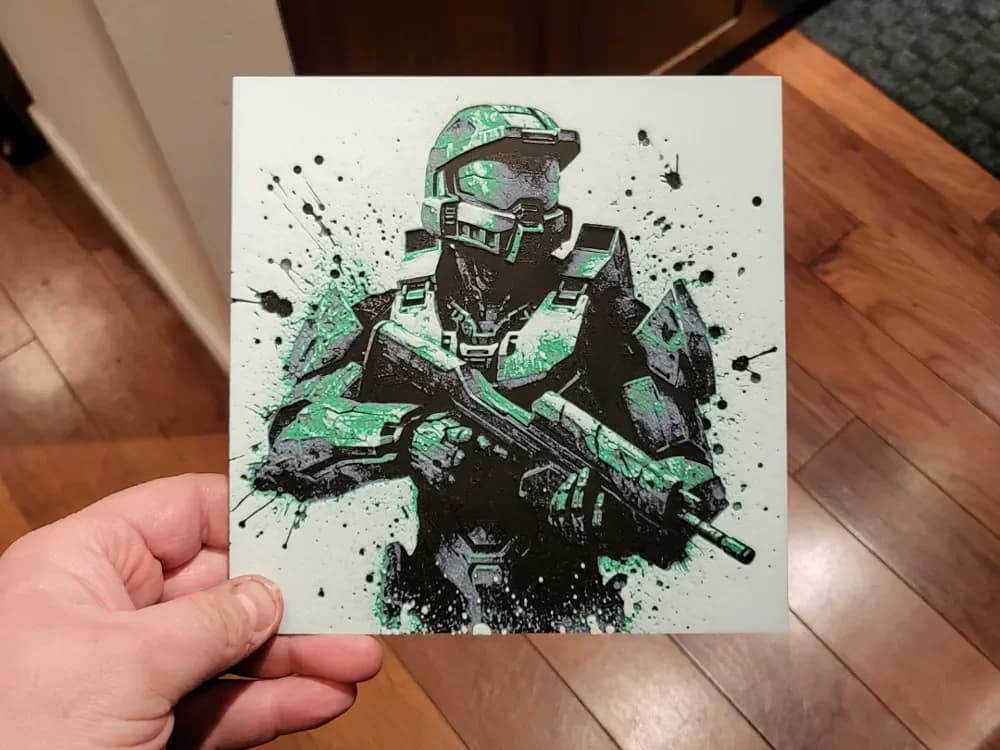 Graffiti Master Chief Hueforge by 3Ree Printing HueForge model: Graffiti Master Chief Hueforge by 3Ree Printing