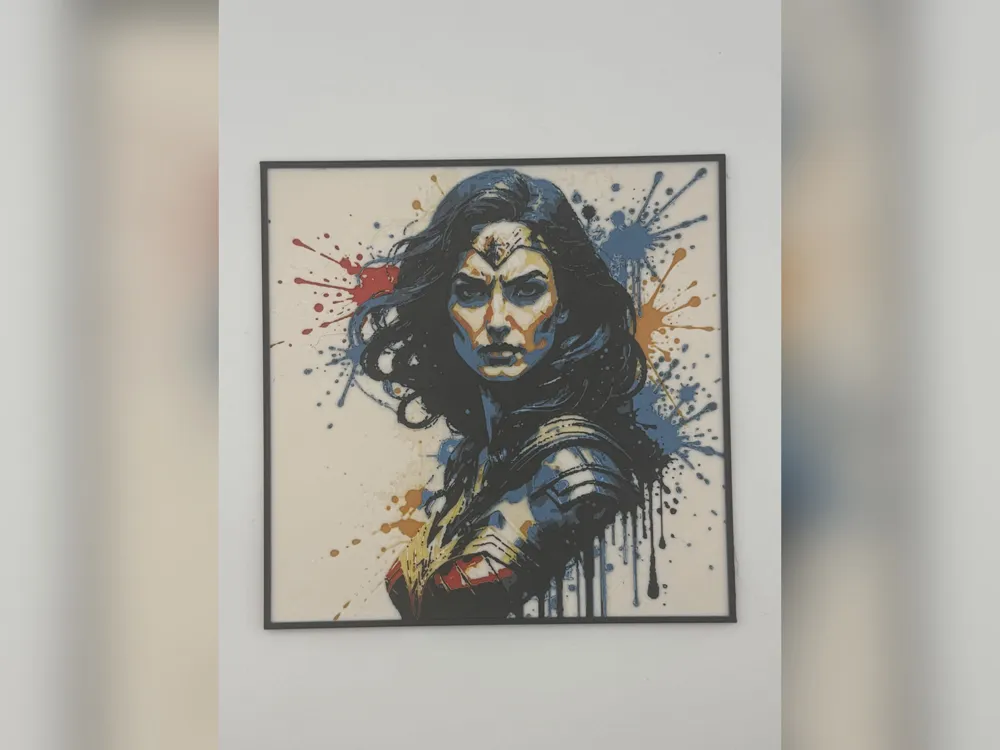 Wonder Woman Colour Splash HueForge Print