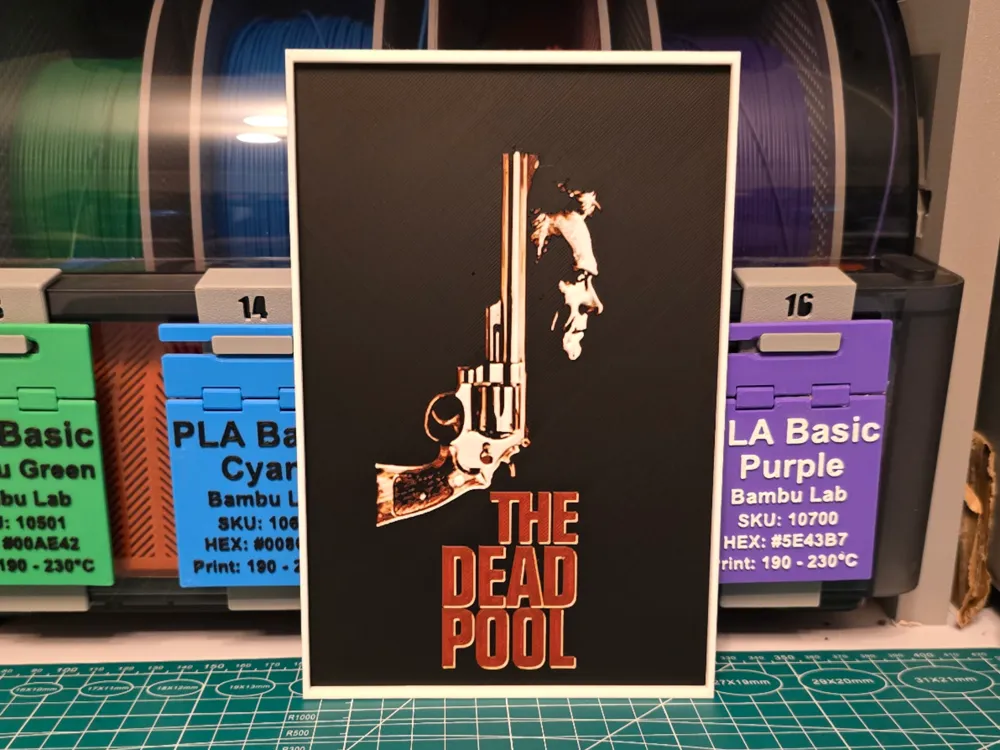 The Dead Pool Movie Poster - Hueforge Art by Lumpy3D HueForge model: The Dead Pool Movie Poster - Hueforge Art by Lumpy3D