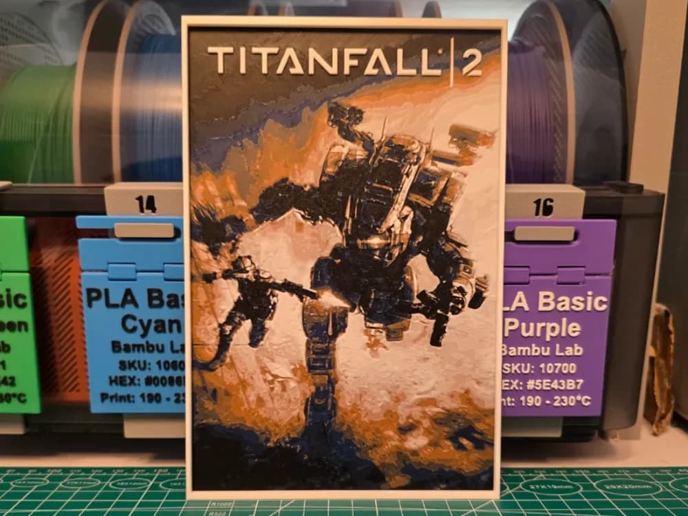 Titanfall 2 Game Poster - Hueforge Art by Lumpy3D HueForge model: Titanfall 2 Game Poster - Hueforge Art by Lumpy3D
