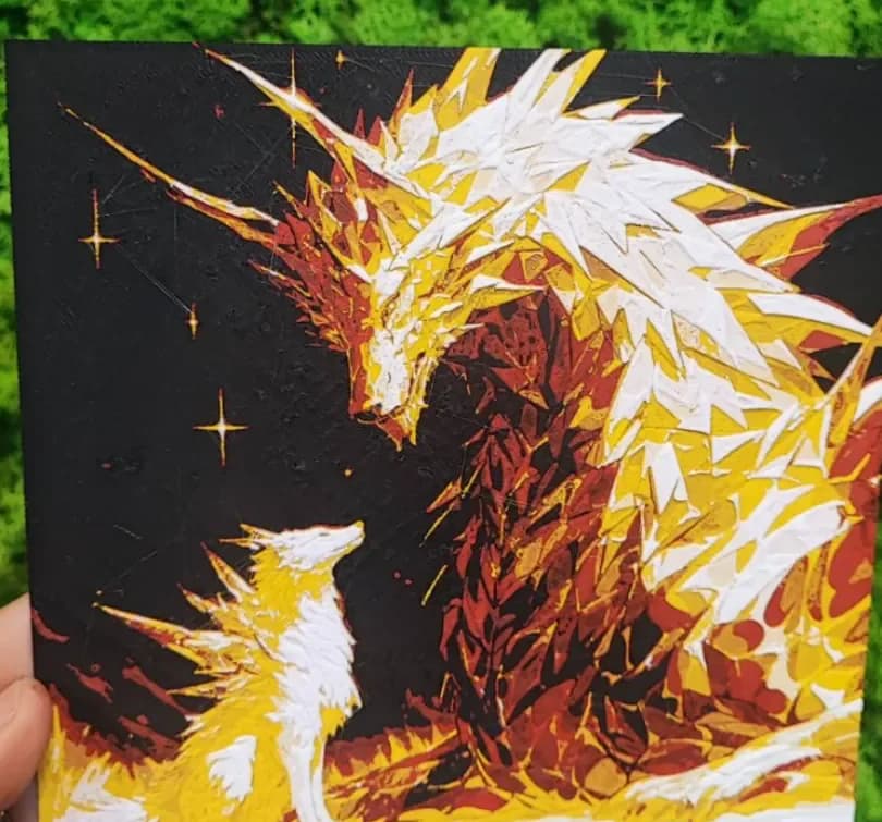 DragonWolf by Garuda3D HueForge model: DragonWolf by Garuda3D