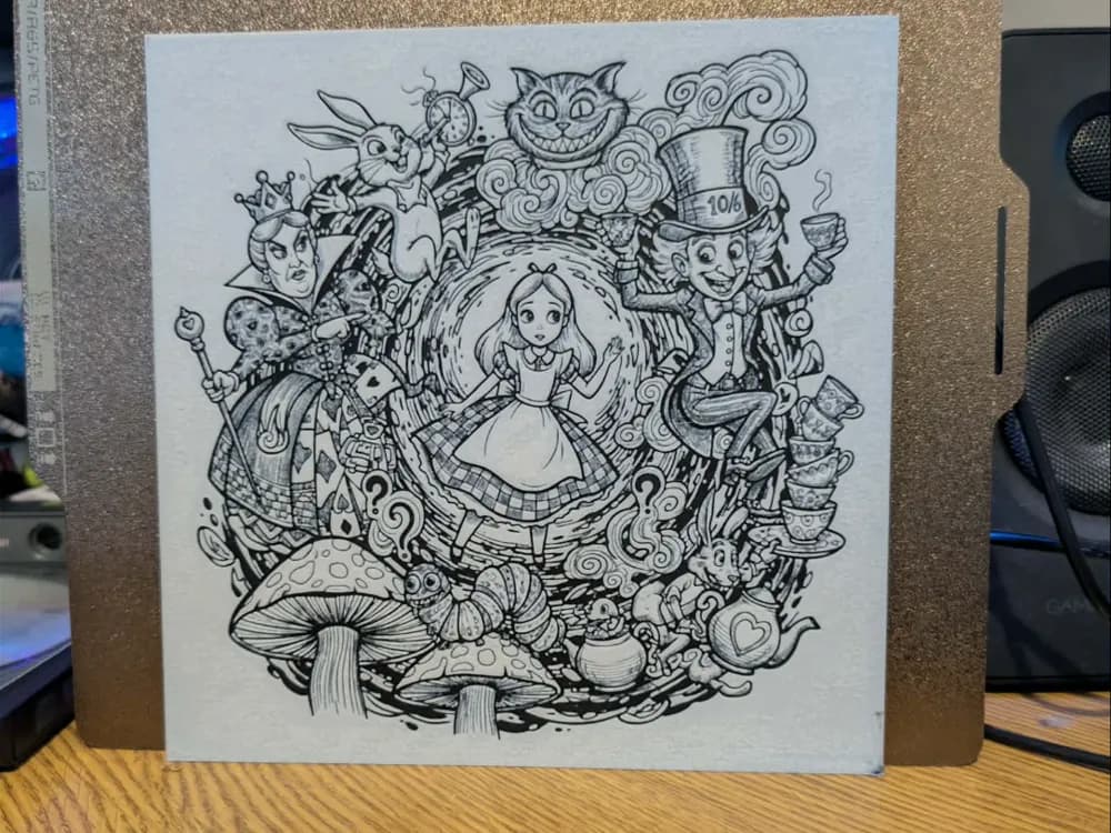 Alice in wonderland - hueforge - 2 colours Alice in wonderland - hueforge - 2 colours