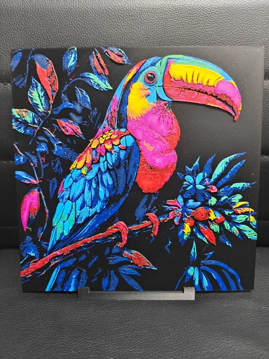 Tucan Pop Art by TheHueforgeLady HueForge model: Tucan Pop Art by TheHueforgeLady