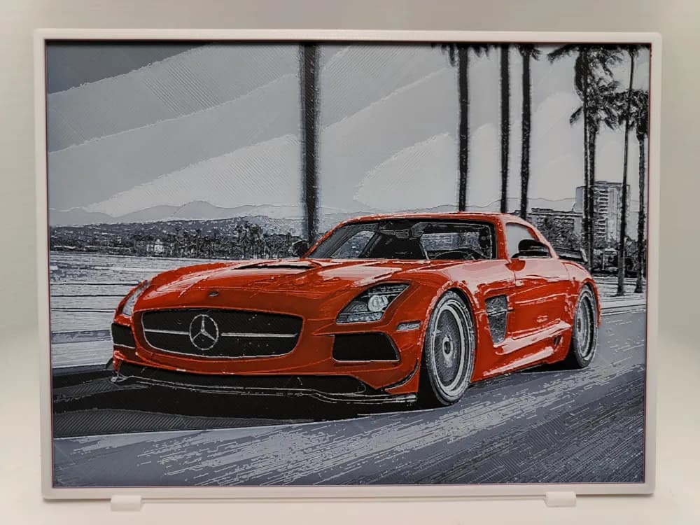 Mercedes Benz SLS - Hueforge by BeaN HueForge model: Mercedes Benz SLS - Hueforge by BeaN