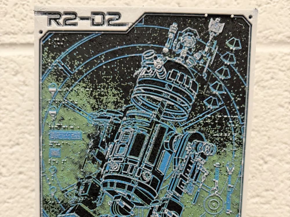 HueForge model: R2-D2 Wall Panel - Blueprint by Loupes