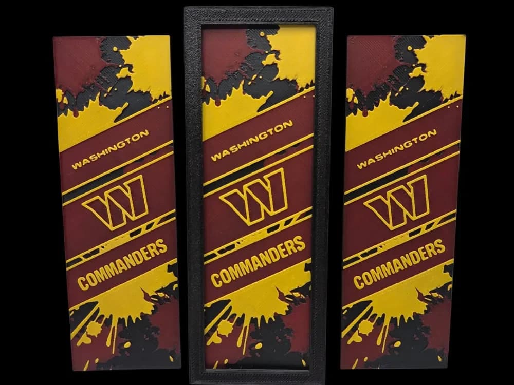 Washington Commanders 50mm x 150mm bookmark by MythicHue's HueForge model: Washington Commanders 50mm x 150mm bookmark by MythicHue's