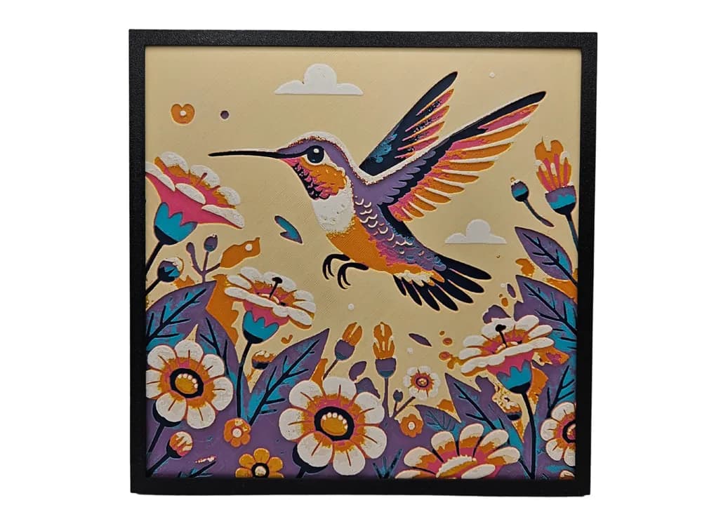 Hummingbird in Flight by BusyKikiBee HueForge model: Hummingbird in Flight by BusyKikiBee