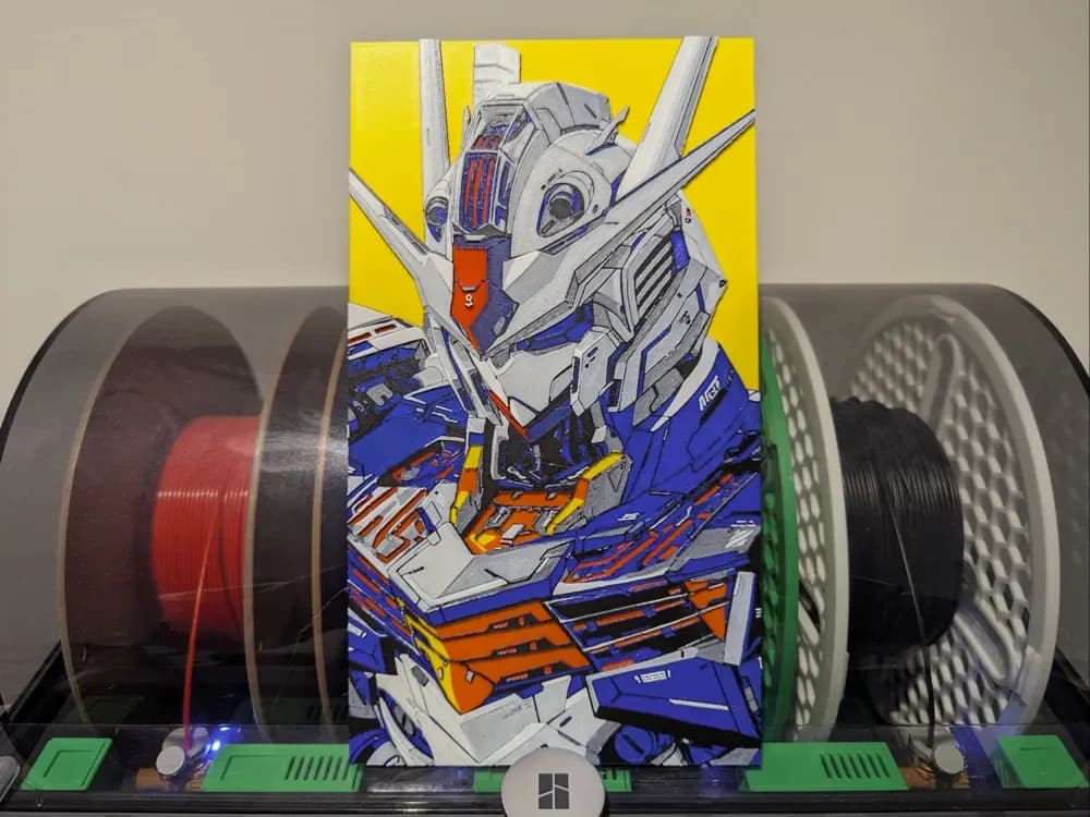 Gundam Aerial Hueforge (Art by Yumesan) by Razel HueForge model: Gundam Aerial Hueforge (Art by Yumesan) by Razel