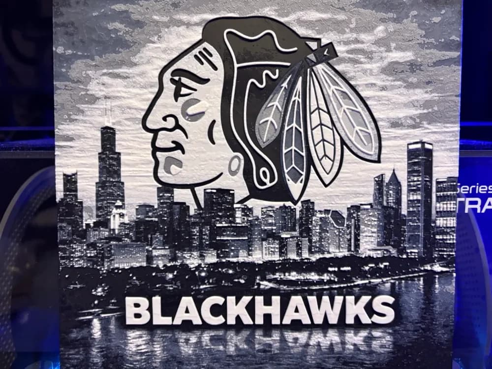 Chicago Blackhawks Skyline Hueforge by Reeftank&more HueForge model: Chicago Blackhawks Skyline Hueforge by Reeftank&more