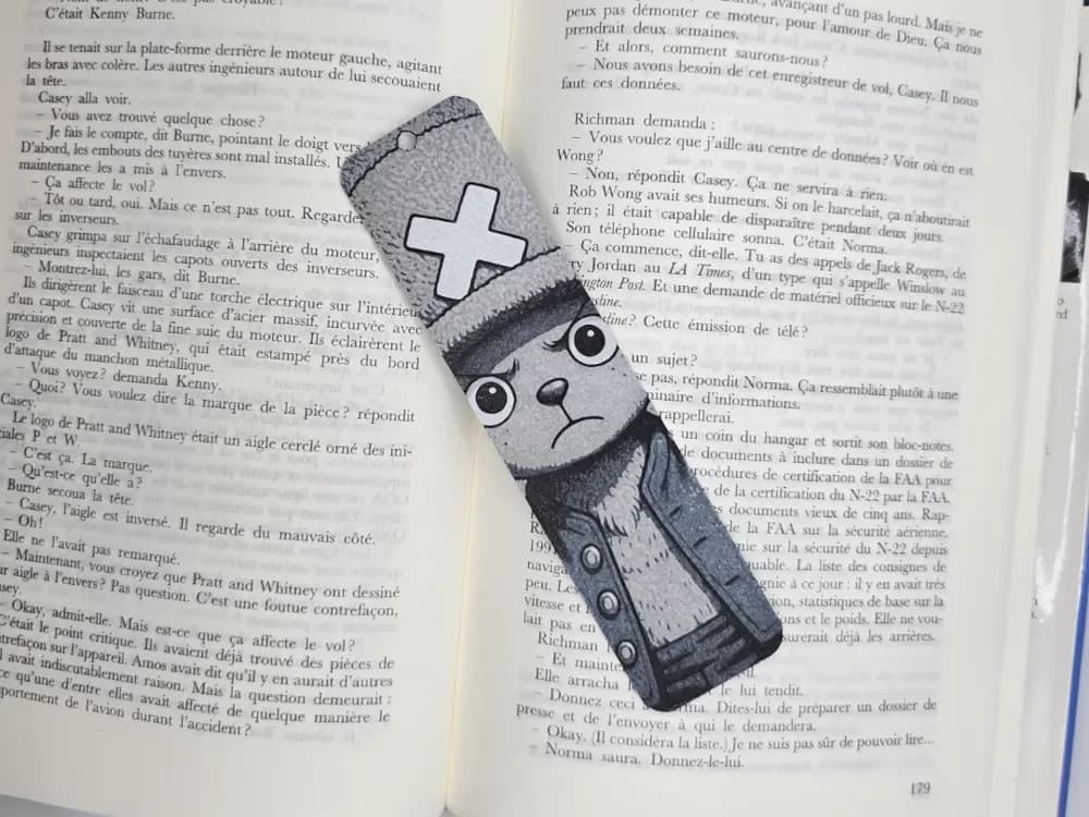 Bookmark Portait Chopper One piece by Kactus Fpv HueForge model: Bookmark Portait Chopper One piece by Kactus Fpv