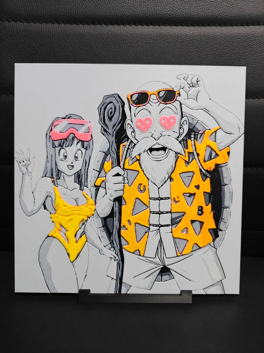 Master Roshi & Maron by TheHueforgeLady HueForge model: Master Roshi & Maron by TheHueforgeLady