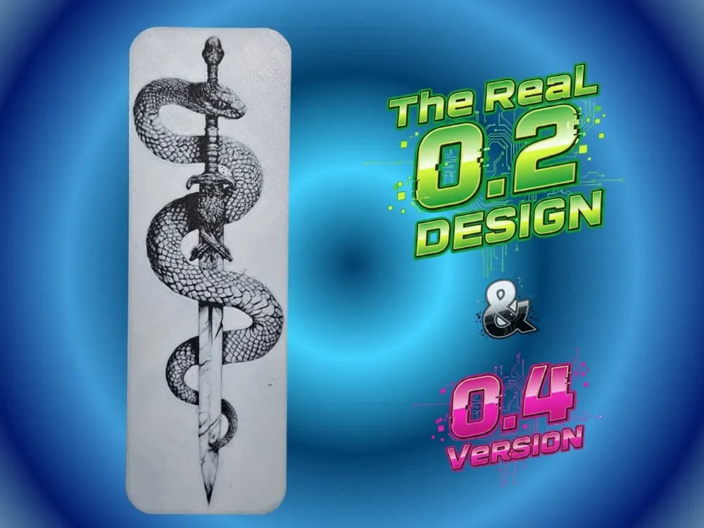 Snake Sword Bookmark by Atrus Design HueForge model: Snake Sword Bookmark by Atrus Design