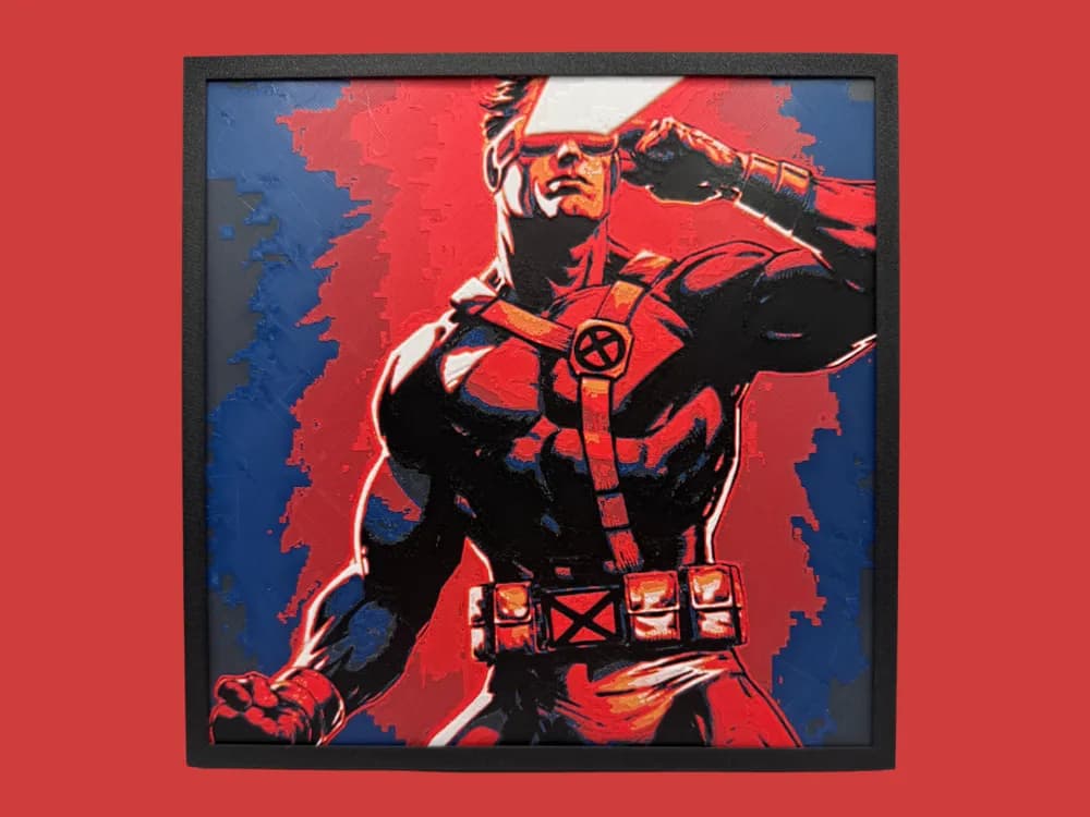 Cyclops - Marvel X-Men Hueforge by Canadian Gamer HueForge model: Cyclops - Marvel X-Men Hueforge by Canadian Gamer