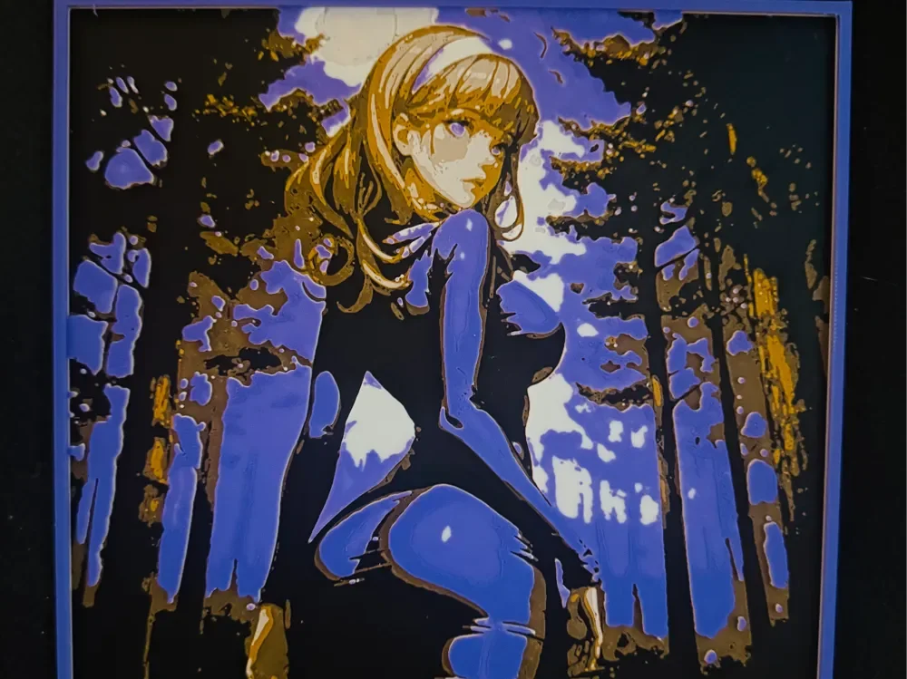 Daphnee Blake (of Scooby-Doo) in the dark by World of Glt 3d HueForge model: Daphnee Blake (of Scooby-Doo) in the dark by World of Glt 3d