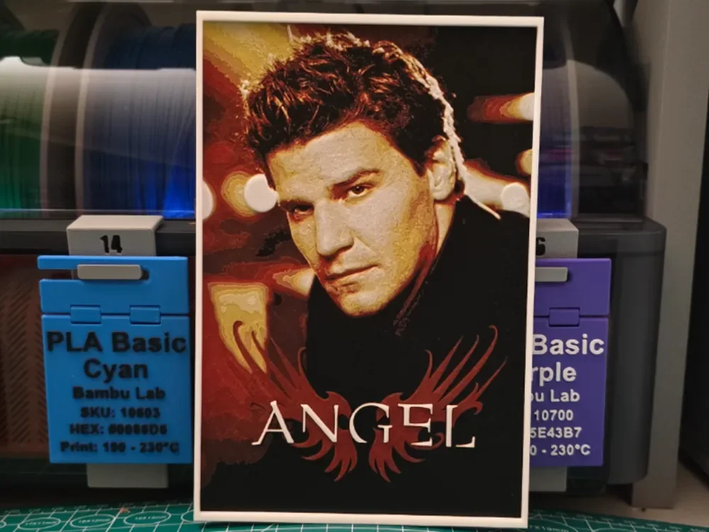 Angel Poster - Hueforge Art by Lumpy3D HueForge model: Angel Poster - Hueforge Art by Lumpy3D