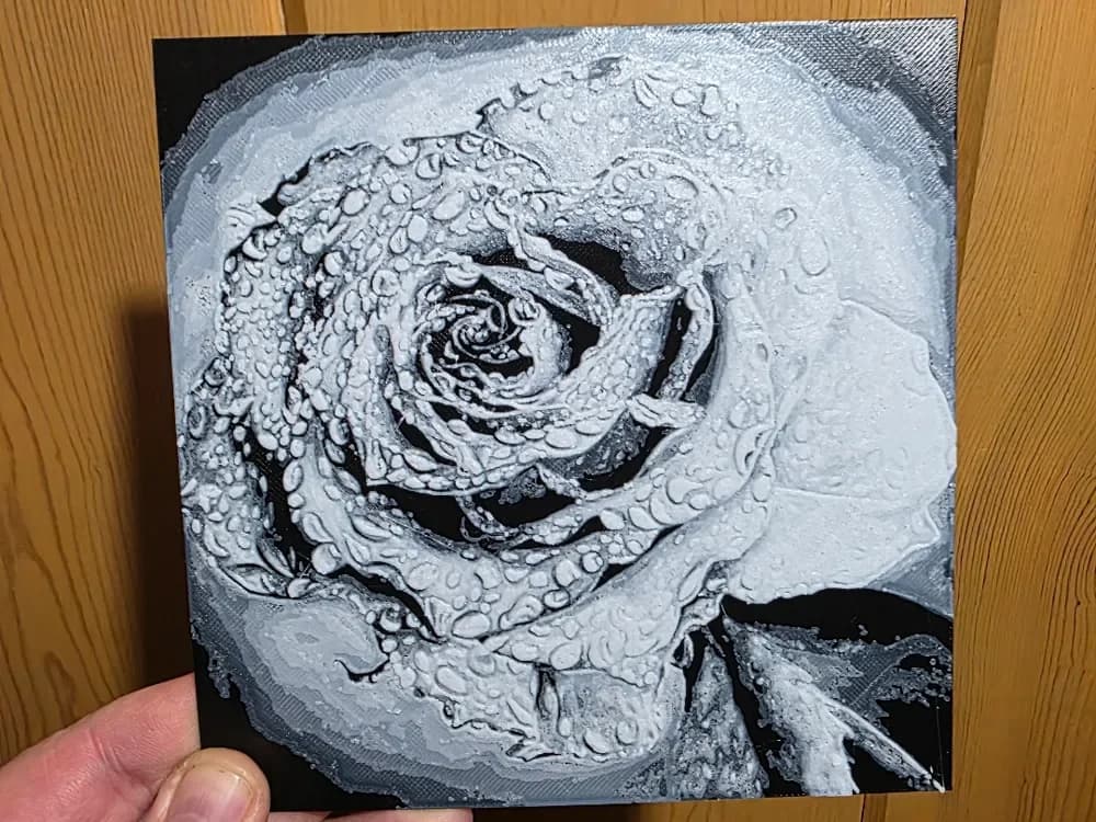 Van Ert Rose Painting Black/Whtie Hueforge Wallart by AirMechDesigns HueForge model: Van Ert Rose Painting Black/Whtie Hueforge Wallart by AirMechDesigns