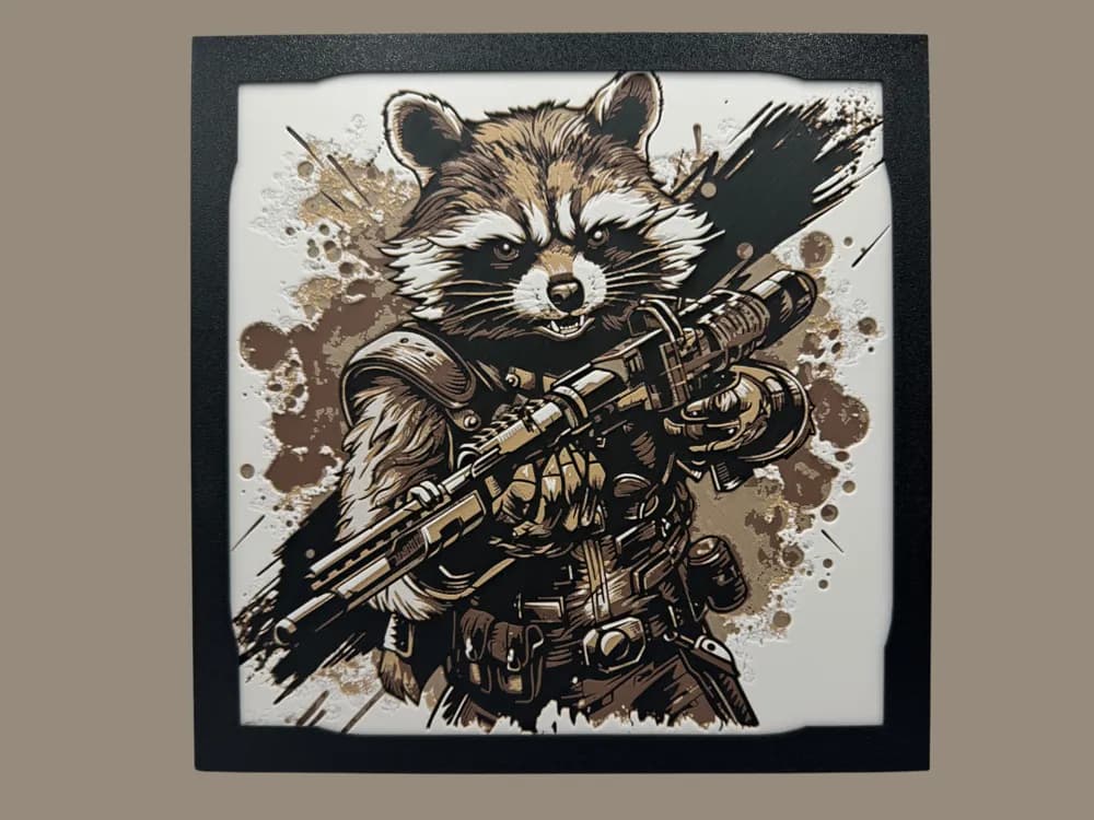 Rocket Racoon - Marvel Hueforge by Canadian Gamer HueForge model: Rocket Racoon - Marvel Hueforge by Canadian Gamer