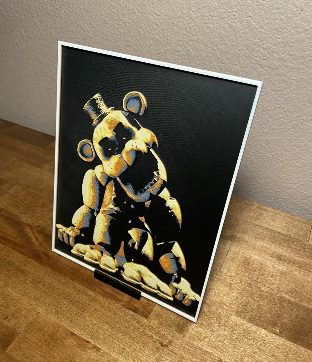 Hueforge - Five Nights at Freddy's - Golden Freddy by Cloudy Nostalgia HueForge model: Hueforge - Five Nights at Freddy's - Golden Freddy by Cloudy Nostalgia