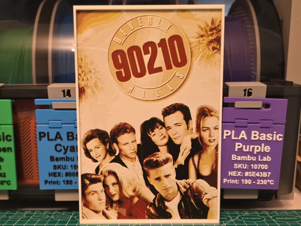 Beverly Hills, 90210 Poster - Hueforge Art by Lumpy3D HueForge model: Beverly Hills, 90210 Poster - Hueforge Art by Lumpy3D