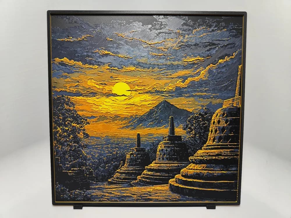 Borobudur Sunset - Hueforge by BeaN HueForge model: Borobudur Sunset - Hueforge by BeaN