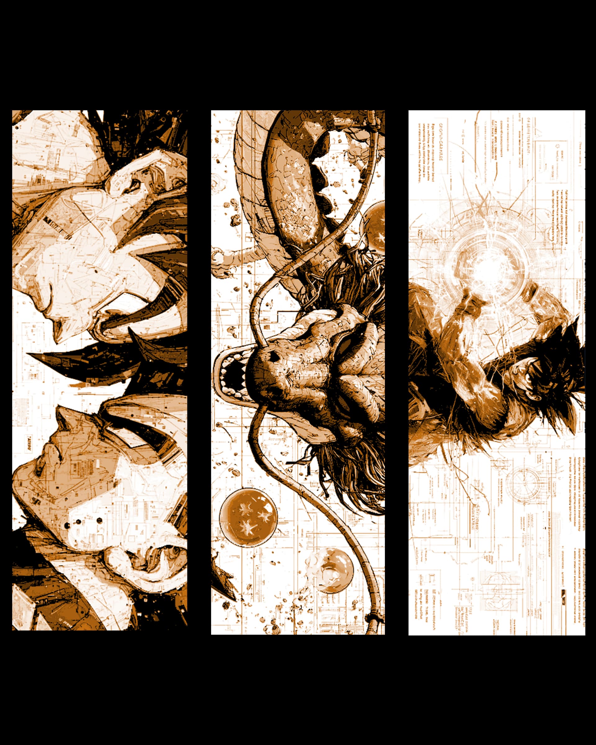 Fan art designs of Dragonball Heros and dragon - Set of bookmarks Fan art designs of Dragonball Heros and dragon - Set of bookmarks