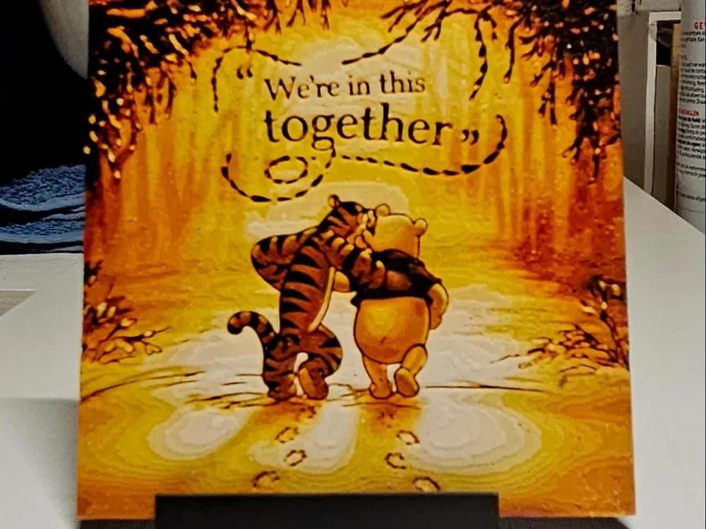 Winnie de Pooh We're in this Together by Mano's 3d_Art HueForge model: Winnie de Pooh We're in this Together by Mano's 3d_Art