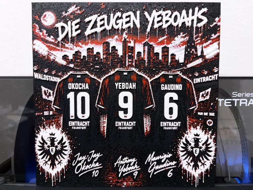 Eintracht Frankfurt Zeugen Yeboahs Okocha Gaudino by Reeftank&more HueForge model: Eintracht Frankfurt Zeugen Yeboahs Okocha Gaudino by Reeftank&more