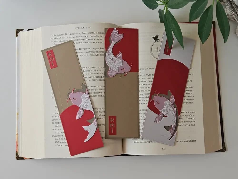 Koi Fish - Bookmarks set by C3D HueForge model: Koi Fish - Bookmarks set by C3D