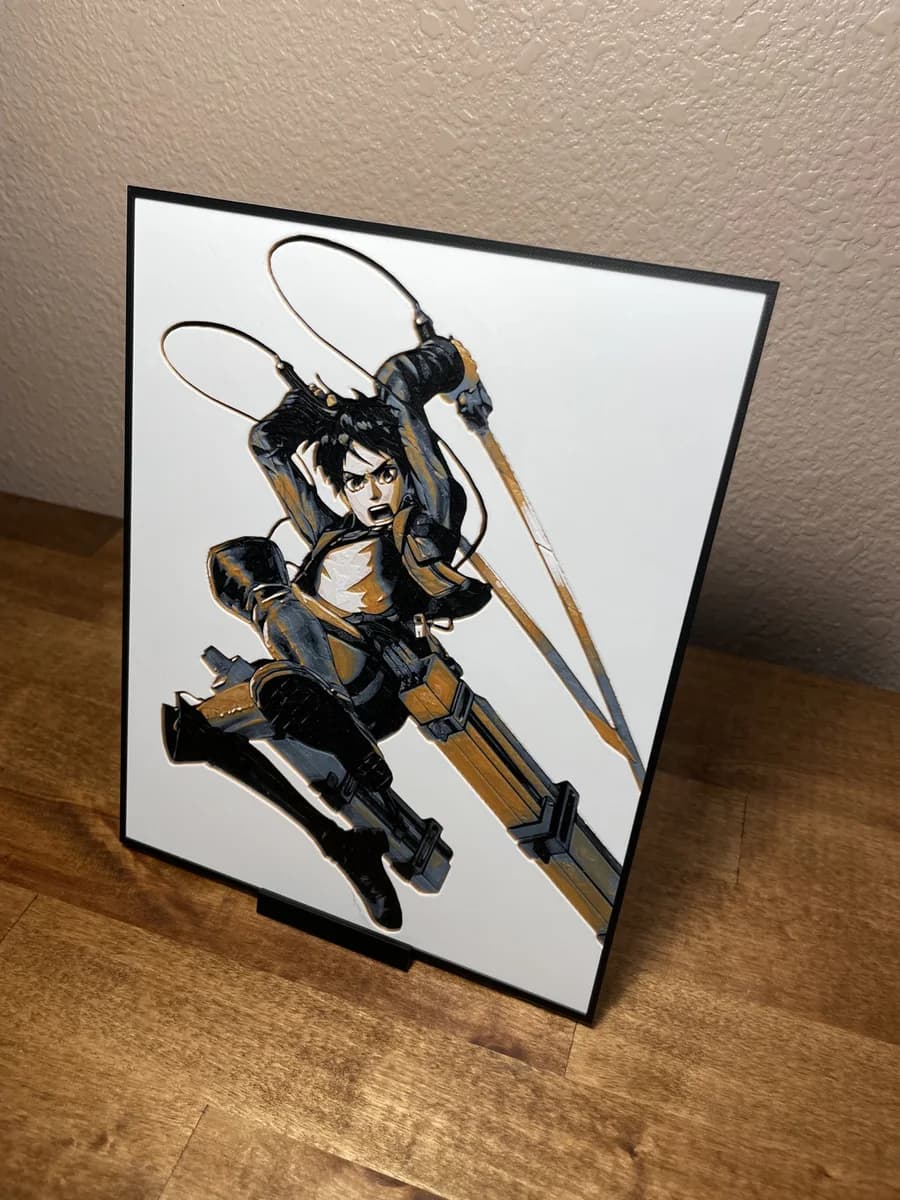 Eren - Attack on Titan by Cloudy Nostalgia HueForge model: Eren - Attack on Titan by Cloudy Nostalgia