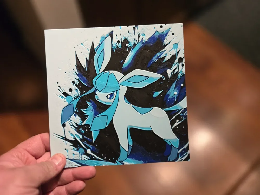 Graffiti Glaceon Hueforge by 3Ree Printing HueForge model: Graffiti Glaceon Hueforge by 3Ree Printing