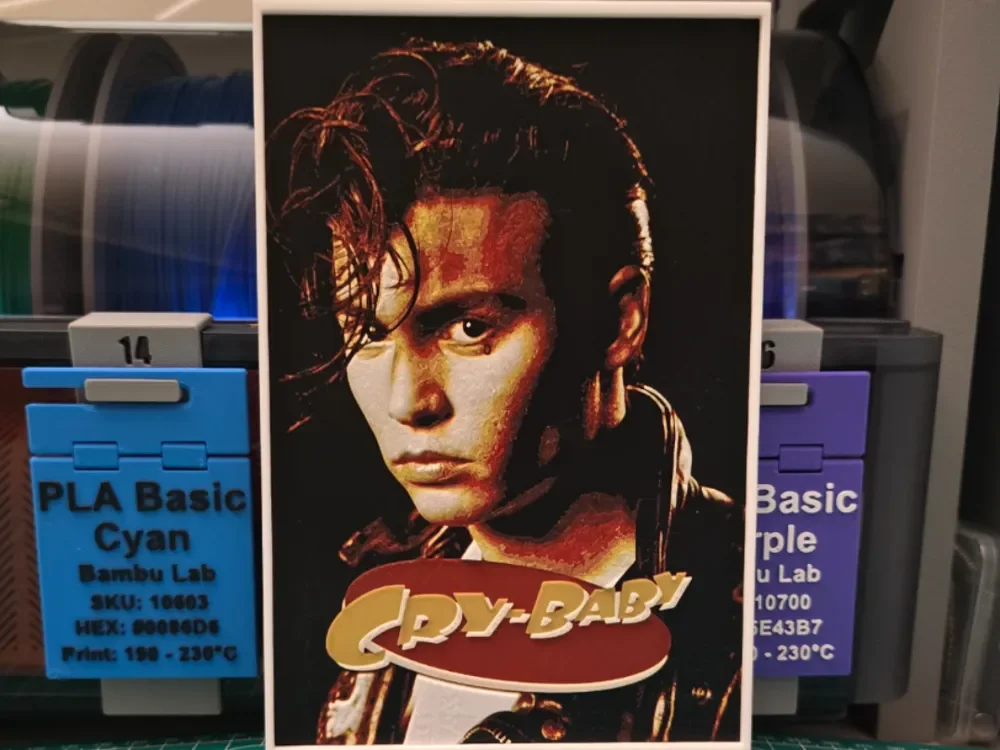Cry-Baby Movie Poster - Hueforge Art by Lumpy3D HueForge model: Cry-Baby Movie Poster - Hueforge Art by Lumpy3D