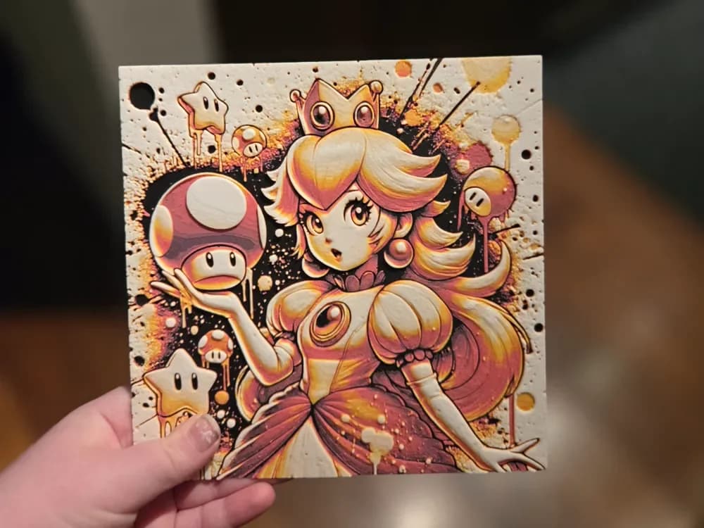Graffiti Princess Peach Hueforge by 3Ree Printing HueForge model: Graffiti Princess Peach Hueforge by 3Ree Printing