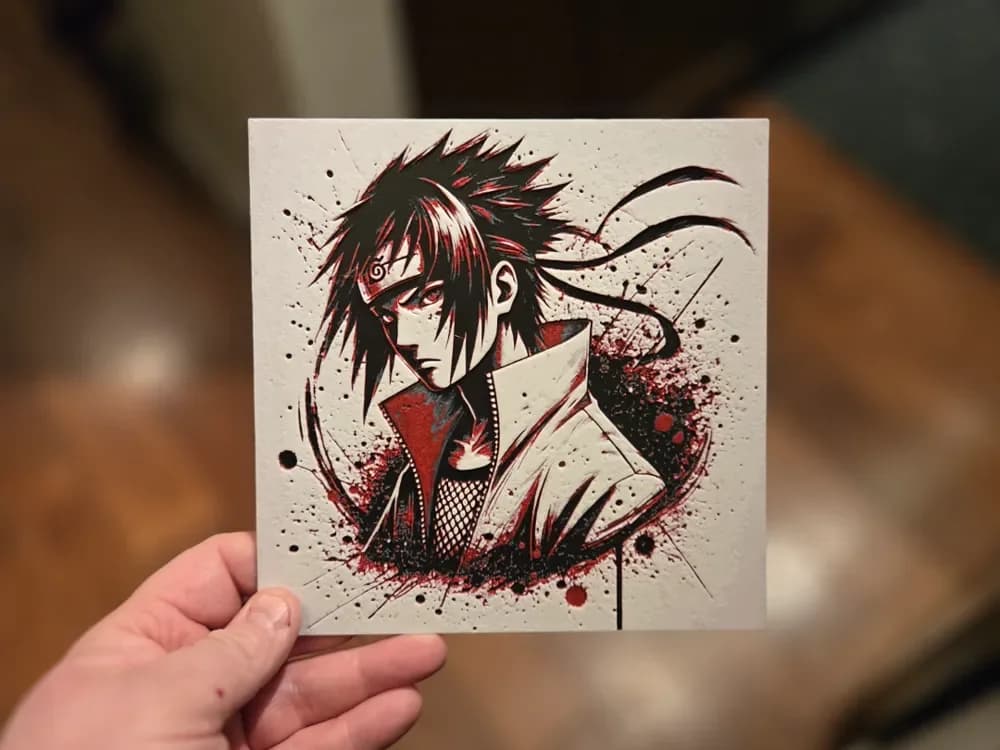 Graffiti Uchiha Sasuke Hueforge by 3Ree Printing HueForge model: Graffiti Uchiha Sasuke Hueforge by 3Ree Printing