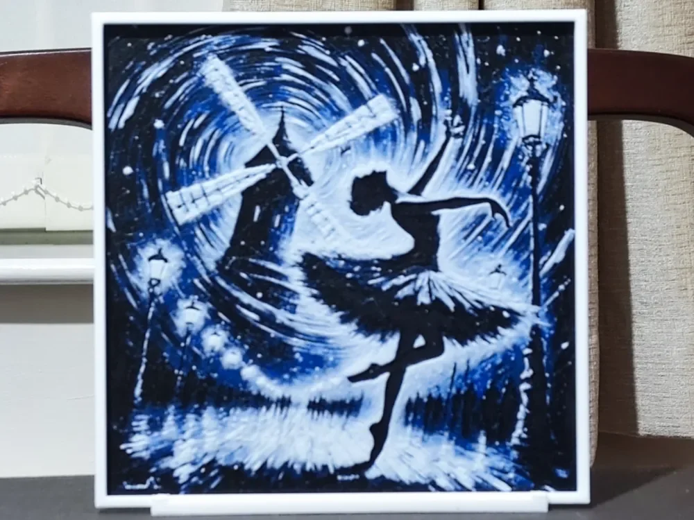 HueForge model: Dancer Impasto (1) - HueForge 3 Color by BoDad